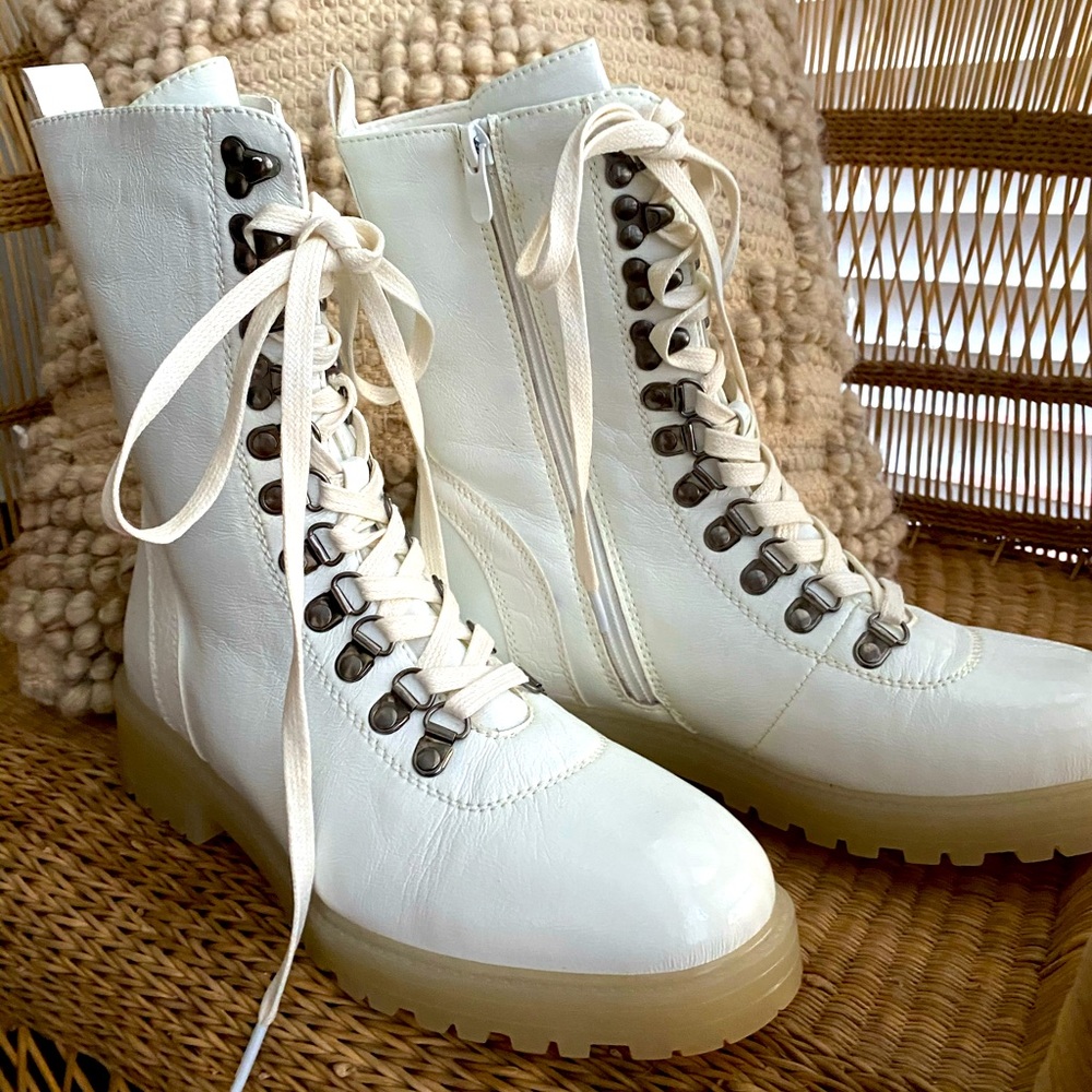 White Nude Sole Boots